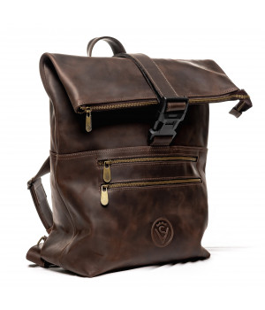 Чоловічий шкіряний рюкзак (VS056) коричневий