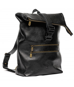 Чоловічий шкіряний рюкзак (VS056) чорний