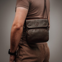 Чоловіча шкіряна сумка через плече (VS068) коричнева