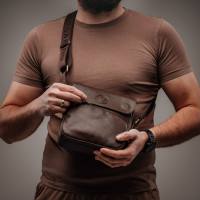 Чоловіча шкіряна сумка через плече (VS068) коричнева