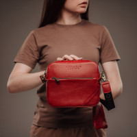 Шкіряна сумка через плече (VS125) червона