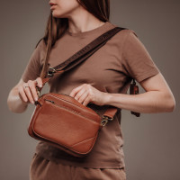 Шкіряна сумка через плече (VS125) коричнева