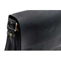 Чоловіча шкіряна сумка через плече (VS220) чорна