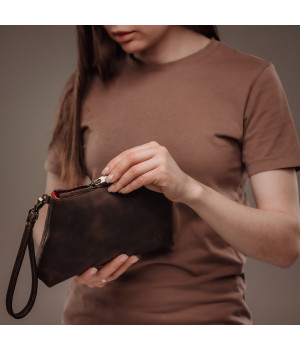 Косметичка жіноча (cbag) коричнева матова