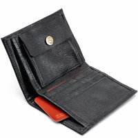 Чоловіче шкіряне портмоне із підкладкою (К1ТК) чорне