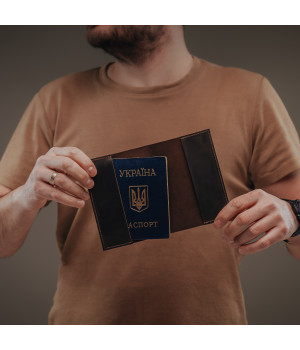 Обкладинка для документів (pass) коричнева Обкладинка для документів (pass) коричнева