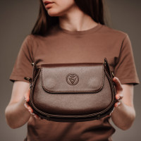 Жіноча шкіряна сумка (VSL009) коричнева
