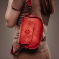 Жіноча шкіряна сумка (VSL009) червона матова