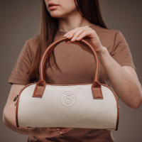 Жіноча шкіряна сумка (VSL016) бежева