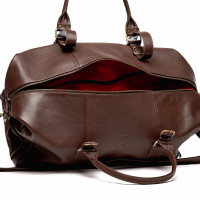 Велика шкіряна дорожня сумка (VS130) коричнева 
