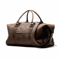 Велика шкіряна дорожня сумка (VS130) коричнева матова