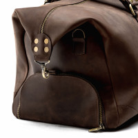 Велика шкіряна дорожня сумка коричнева